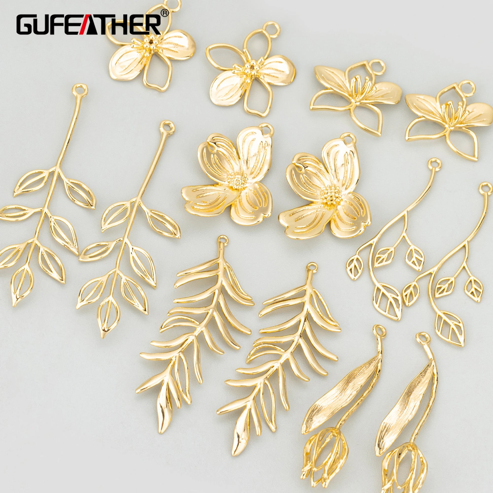 ME77 Women's Jewelry Accessories 18k Gold Rhodium Plated Brass Nickel Free Charms Necklace Making Findings DIY Pendants 6pcs/