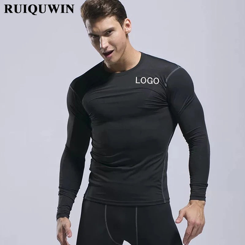 RUIQUWIN Custom OEM Running Gym T-shirts Men's Workout Tops Quick Dry Sportswear Upper Men Fitness Running Shirts Men