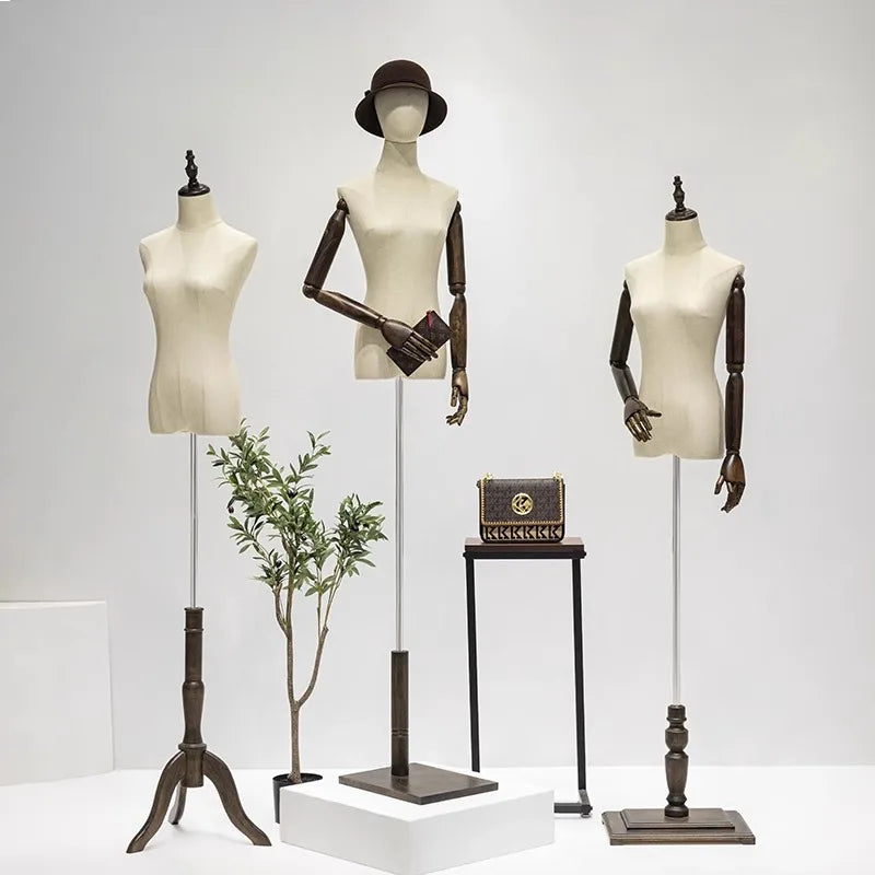Popular Half-Body Female Merchandising Display Stand
