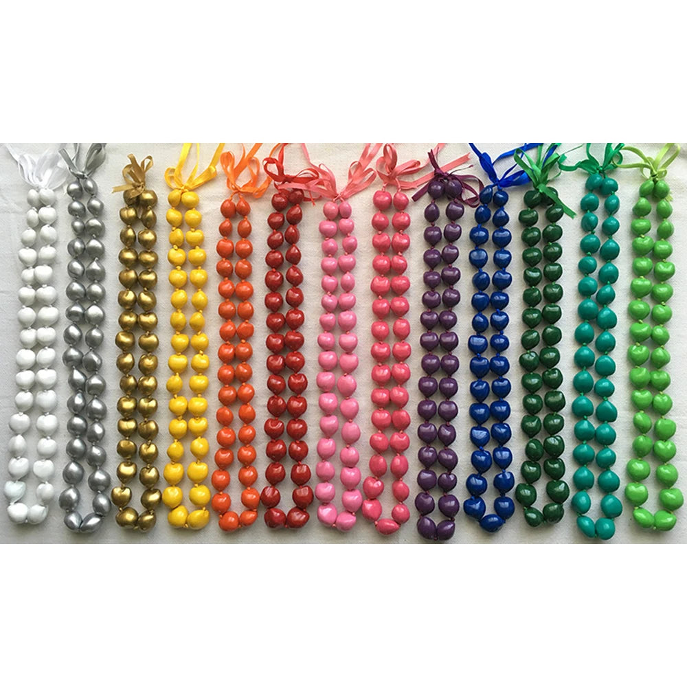 New Popular Colored Acrylic Kukui Nut Hawaii Lei Polynesian Hawaiian Necklace for Wedding Parties Fashion Beaded Necklaces