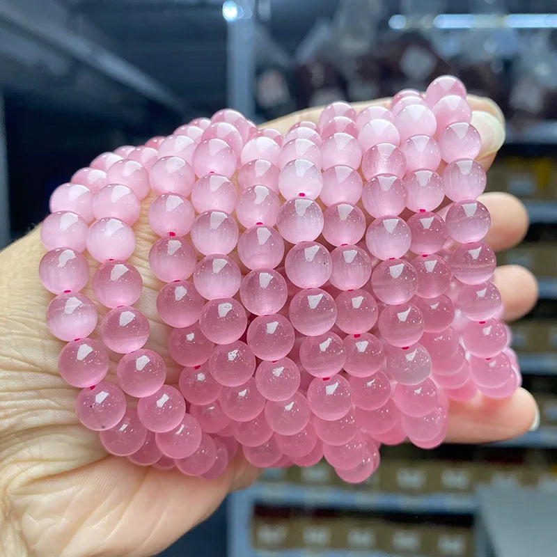 Wholesale Custom Handmade Women Men Bracelet Fashion Jewelry Summer Natural Stone Beads Cat Eye Beads Bracelet Jewelry