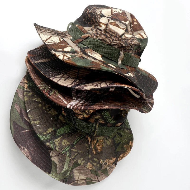 Wholesale Unisex Fisherman Bucket Hat Camouflage Printing Canvas Four Seasons Casual Party Outdoor Boonie Hat