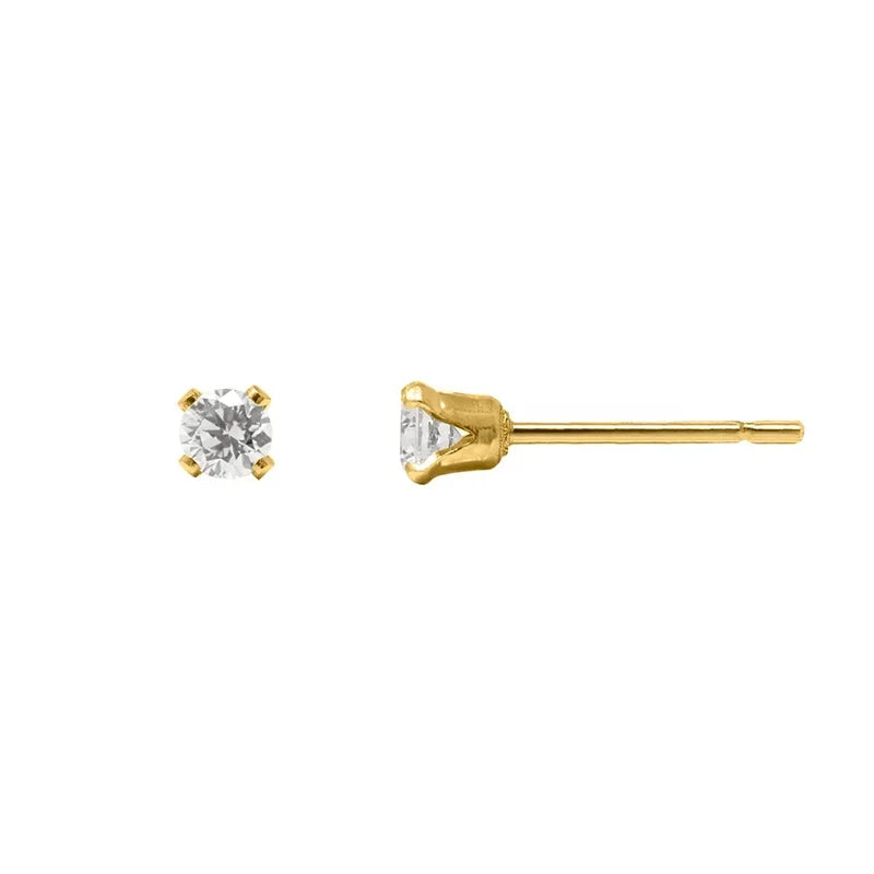 Milskye Fine Simple Jewelry 18k Gold Plated  Jewelry 925 Silver Small and Delicate Zircon Stud Earrings