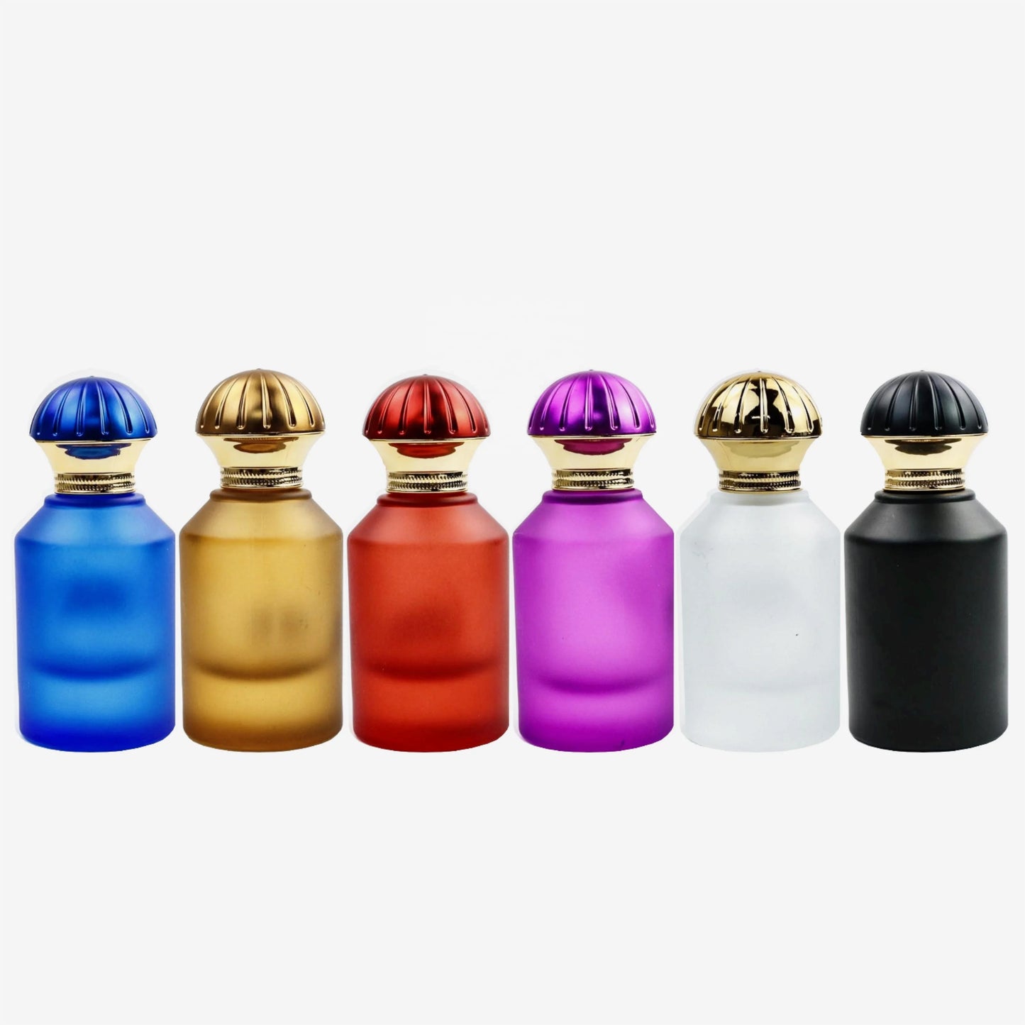 30ml 50ml Cylindrical Colored Frosted Glass Perfume Bottle  Luxury High-end Perfume Bottle with Ball Cap