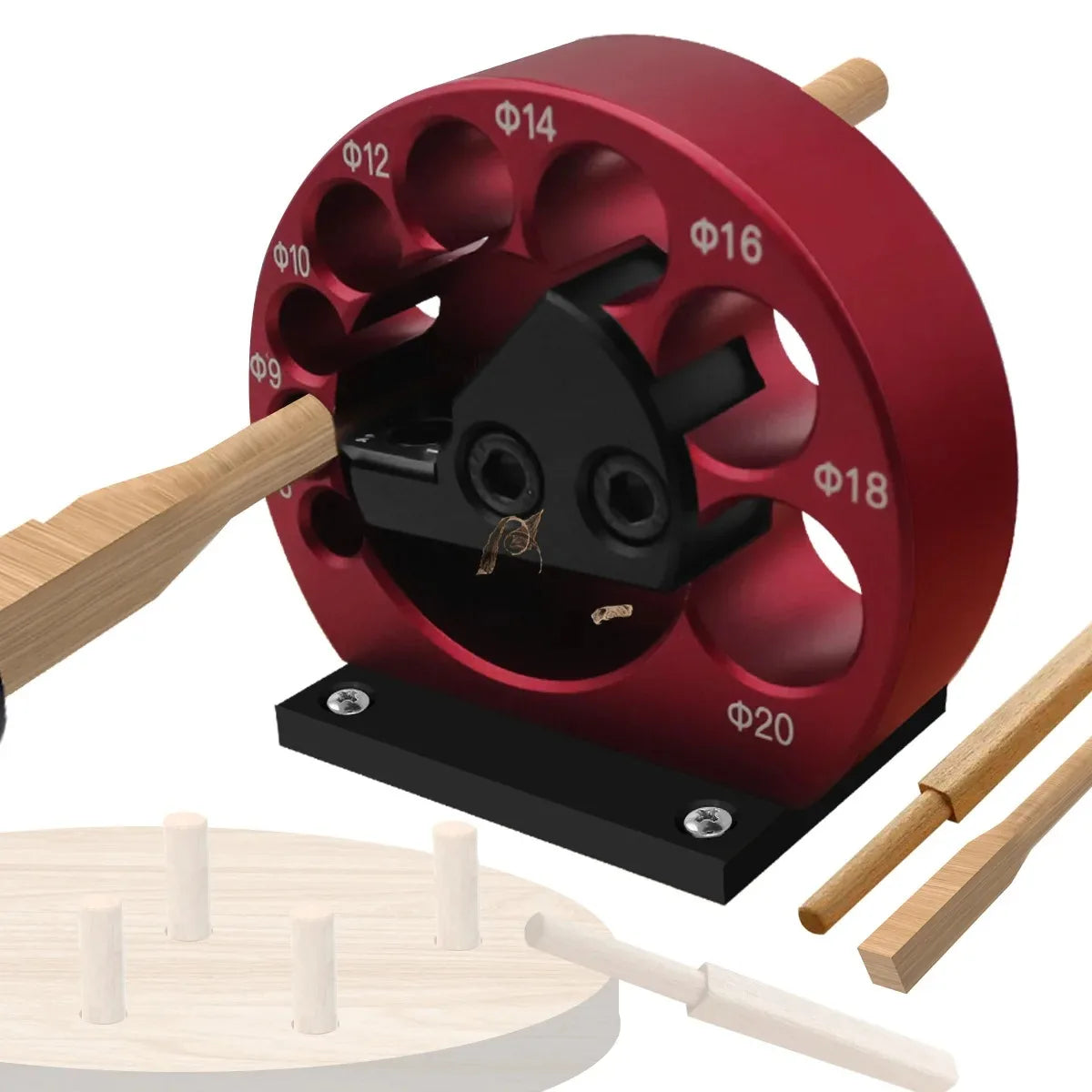8mm-20mm Carbide Insert Adjustable Woodworking Round Rod Dowel Maker Jig Electric Drill Milling Dowel Round Rod Auxiliary Tool
