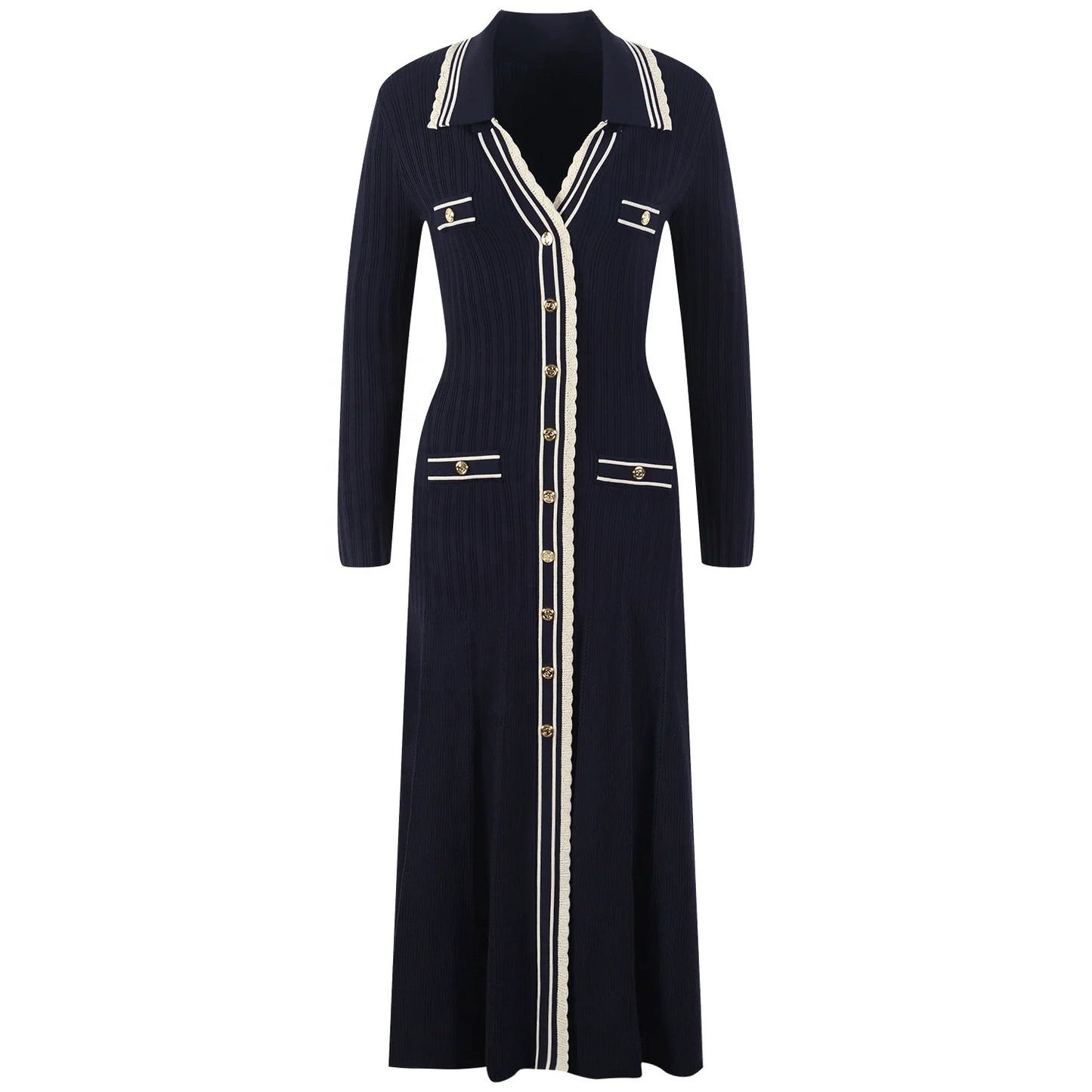 Basic V-neckline Women Knitted Spring Autumn Elegant Long Sleeve Bodycon 2026 Ladies Fashion Streetwear Dresses