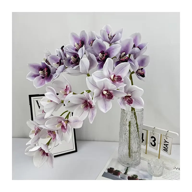 SY-01Natural Real Touch Single Stem Plastic Butterfly Orchid Multicolor Faked Orchid Artificial Flower for Home Wedding Decor