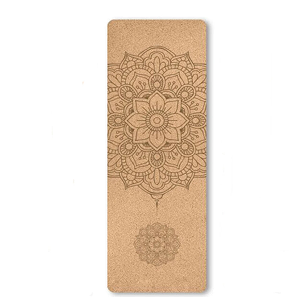 Hot Sale Eco-friendly Pilates Mats Home Fitness 5mm Thickness Double-Sided Anti-Slip Waterproof Stain Resistant Cork Yoga Mat