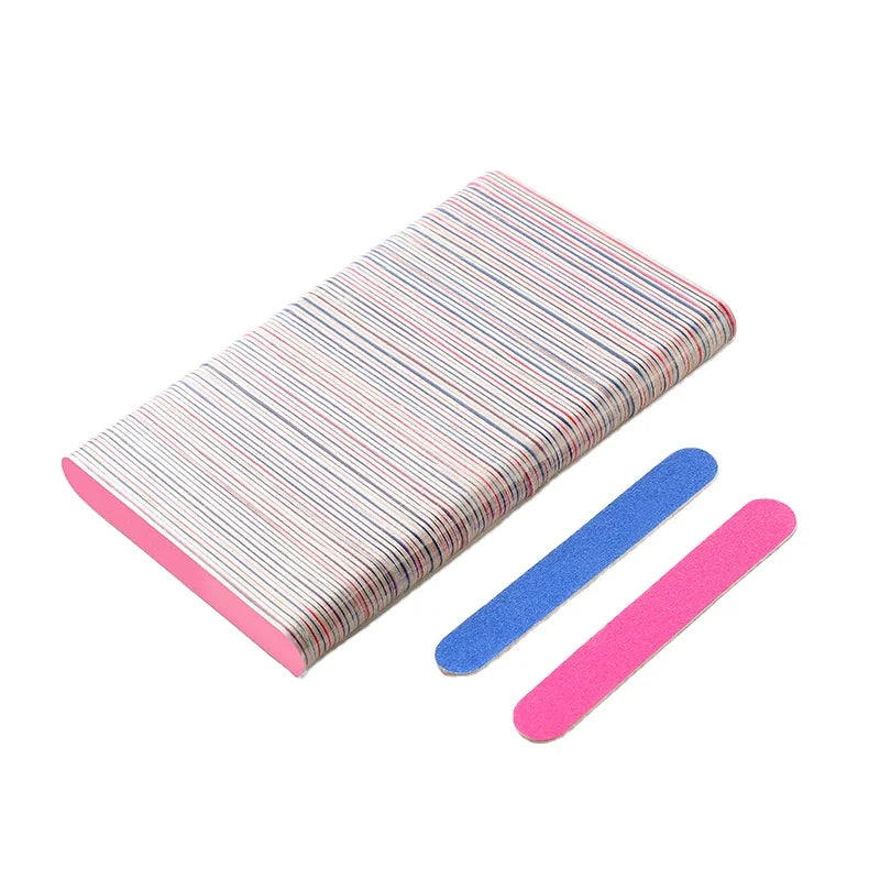 5cm 6cm 8.5cm Plastic Frosted Nail File Mini Manicure Tool Polisher Double Side Buffers Grit Sanding Nail Art Cuticle Tool