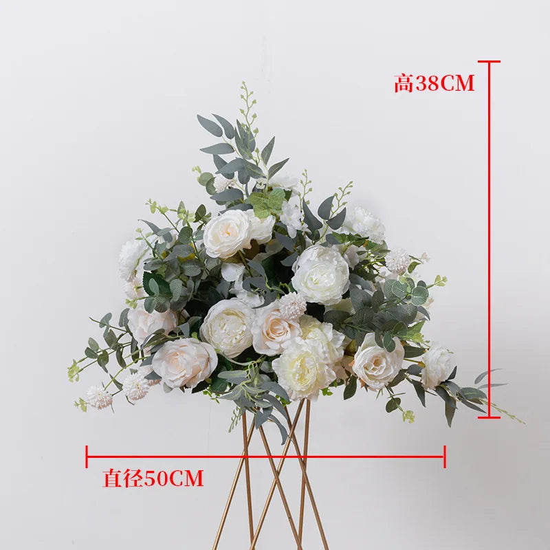 H-117 Customized Flower Ball Artificial Floral Red Rose Centerpiece for Wedding Events Decoration