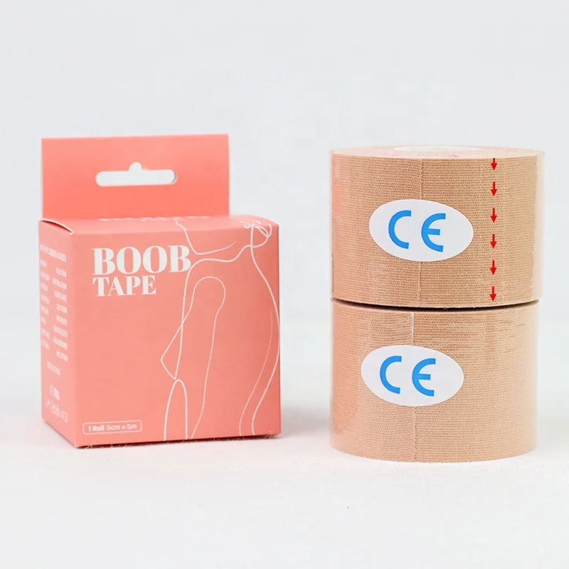Waterproof Invisibility Instant Lift Breast Tape 5cm Breathable Easy Tear Eco-Friendly Anti-Slip Cotton Spandex Female Boob T