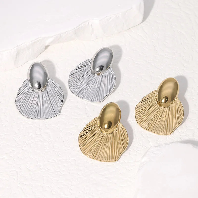 Beimai OEM Earrings Wholesale Simple Leaf Shape Non-fading Titanium Steel Earrings