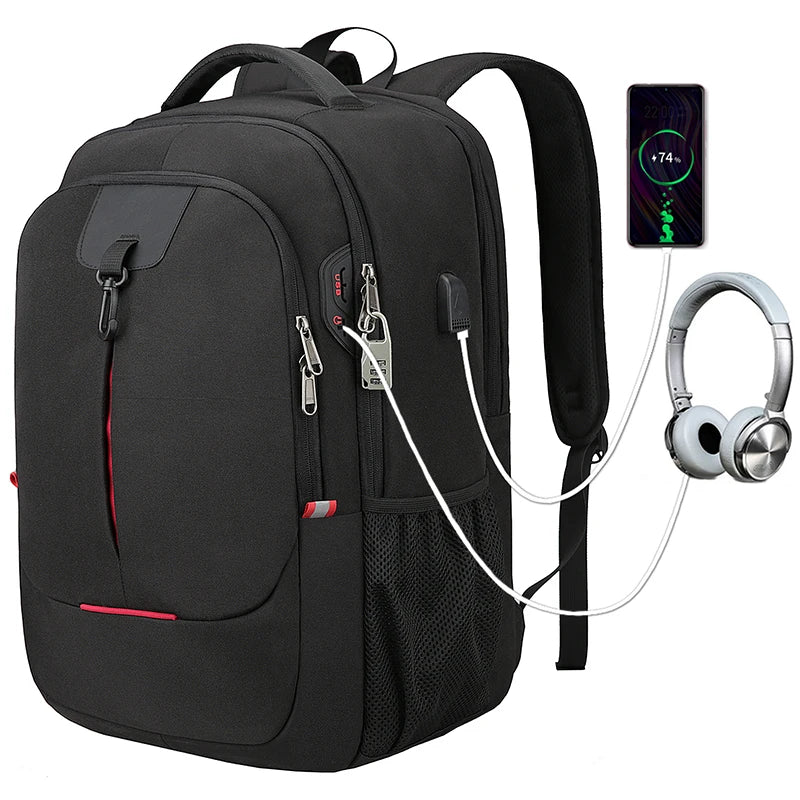 High Capacity Anti Theft School Student Waterproof Laptop Backpack with USB and RFID Protection Big Leisure Travel
