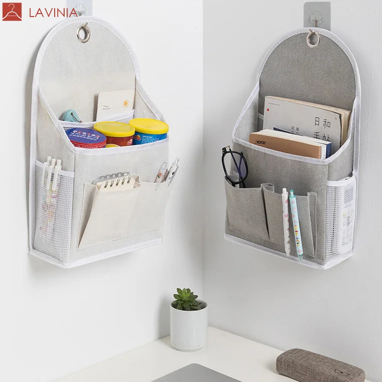 Lavinia Custom Wholesale Cotton Fabric Wall Door Closet Hanging Storage Bag Pockets Over the Door Organizer