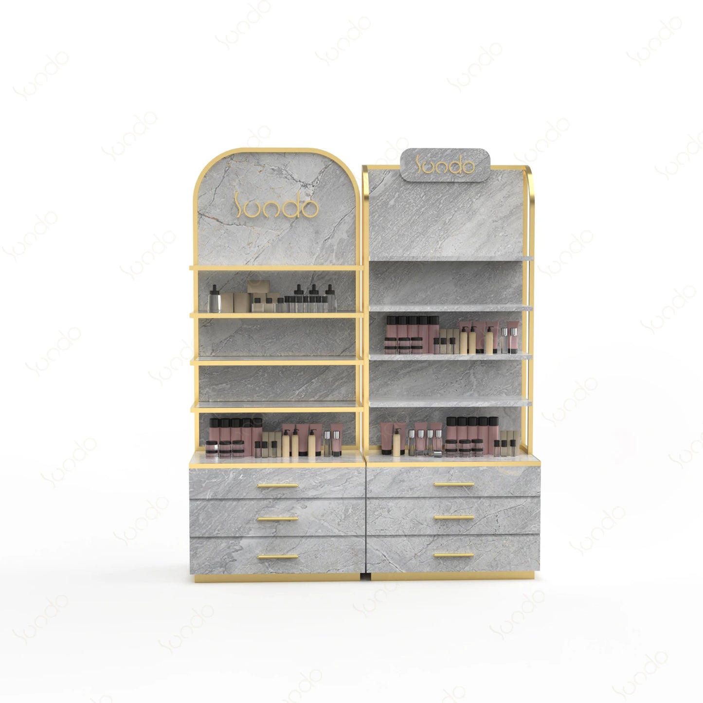 Wholesale SUNDO Perfume Display Cabinet J-jdc-032 Dark Brown Beauty Salon Handmade Makeup Accessories Storage Customizable Co