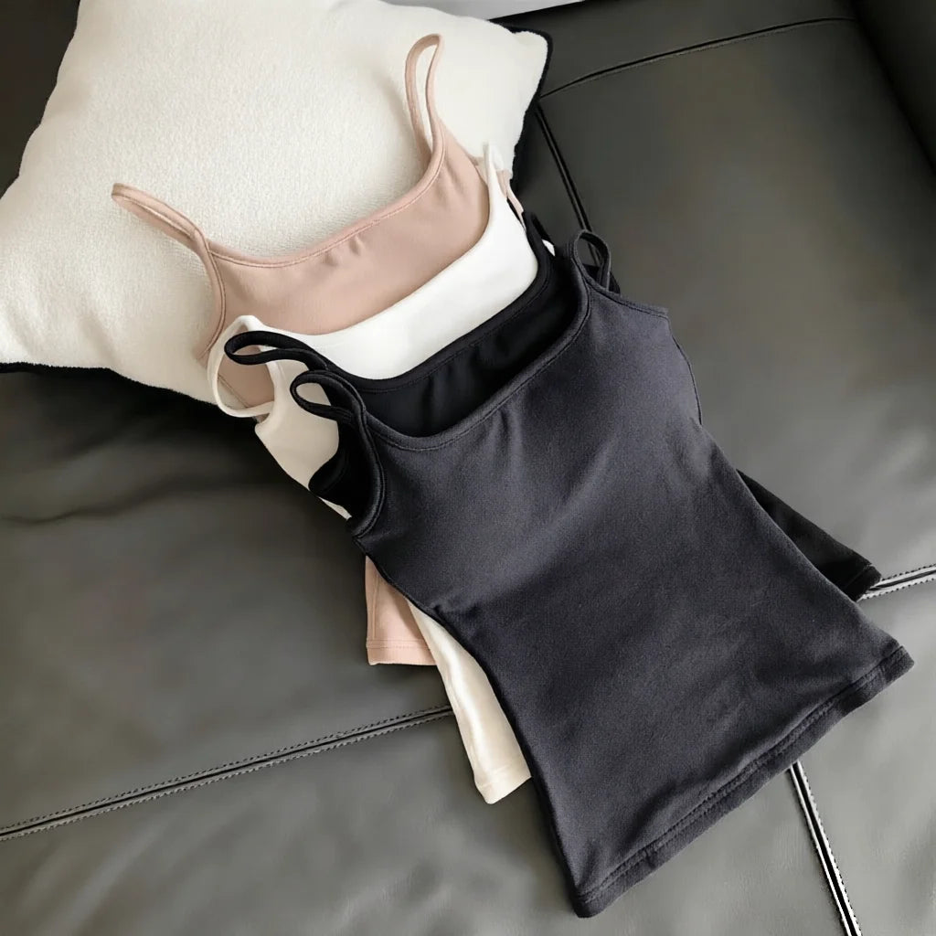 Wholesale Price and Customized Women's Sexy Slim Fit Camisole With Removable Pads-Plush up Racerback Tank Tops Hides Side Boo