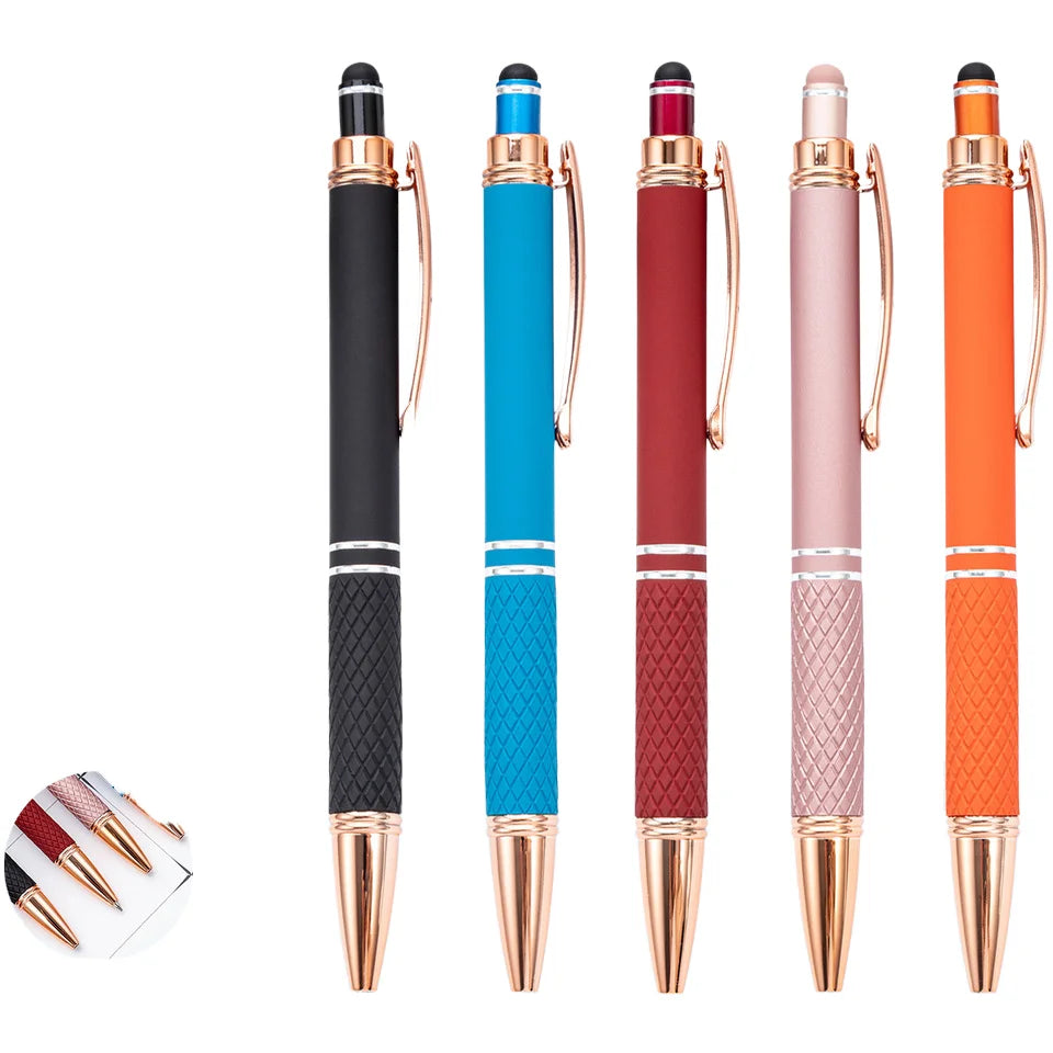 2-in-1 1.0mm Writing Width Ballpoint Pen Stylus Promotional 2-in-1 Ballpen with Screen Function Metal Body Advertising Gifts