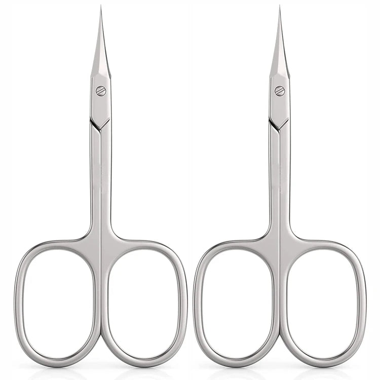 Stainless Steel Professional Nail Scissors Curved Cutting Sharp Russian Manicure Eyebrow Right-Handed