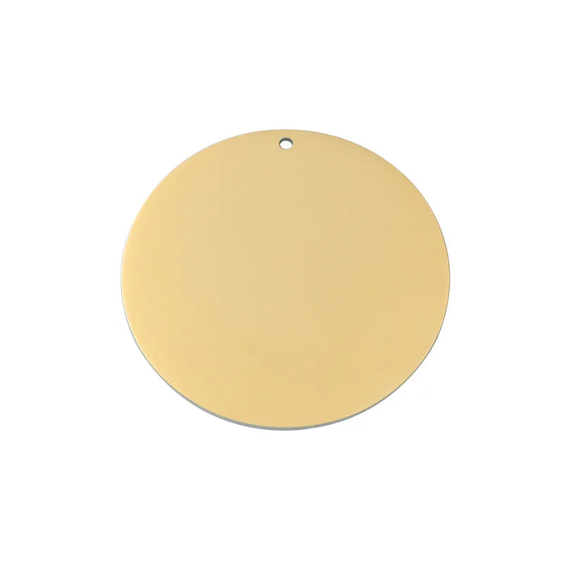 Custom Mirror Polish Designer Logo Engraved Blank Pendant Stainless Steel Jewelry 50mm Circle Charms for Diy Necklace Bracele
