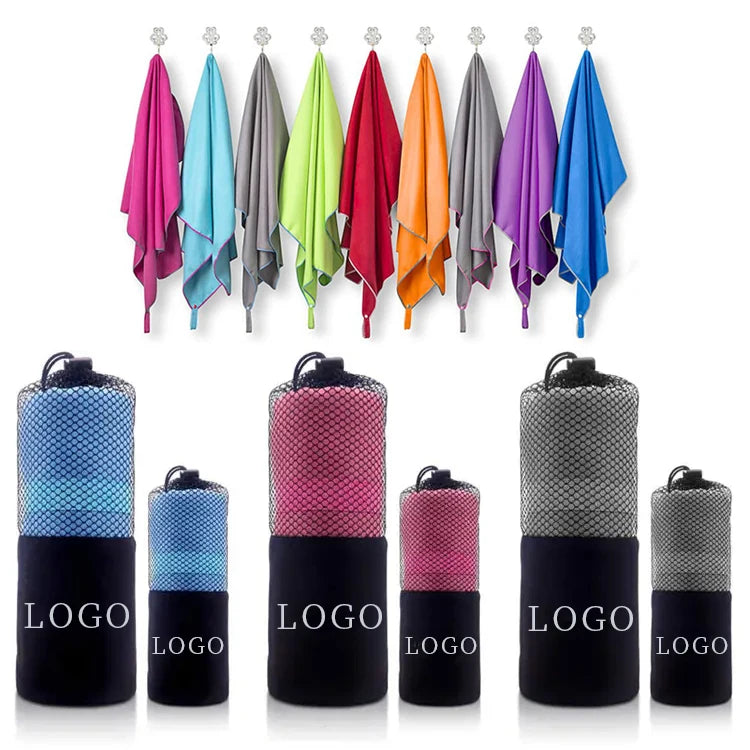 Custom Logo Personalised Microfiber Summer Beach Towel Sand-Free Antibacterial Quick-Dry Features Towels for Beach Chair Cove
