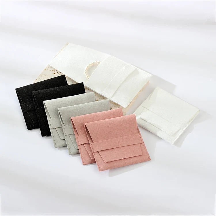 Portable Microfiber Necklace Packaging Pouches Bracelets Earrings Rings Storage Jewelry Pouch