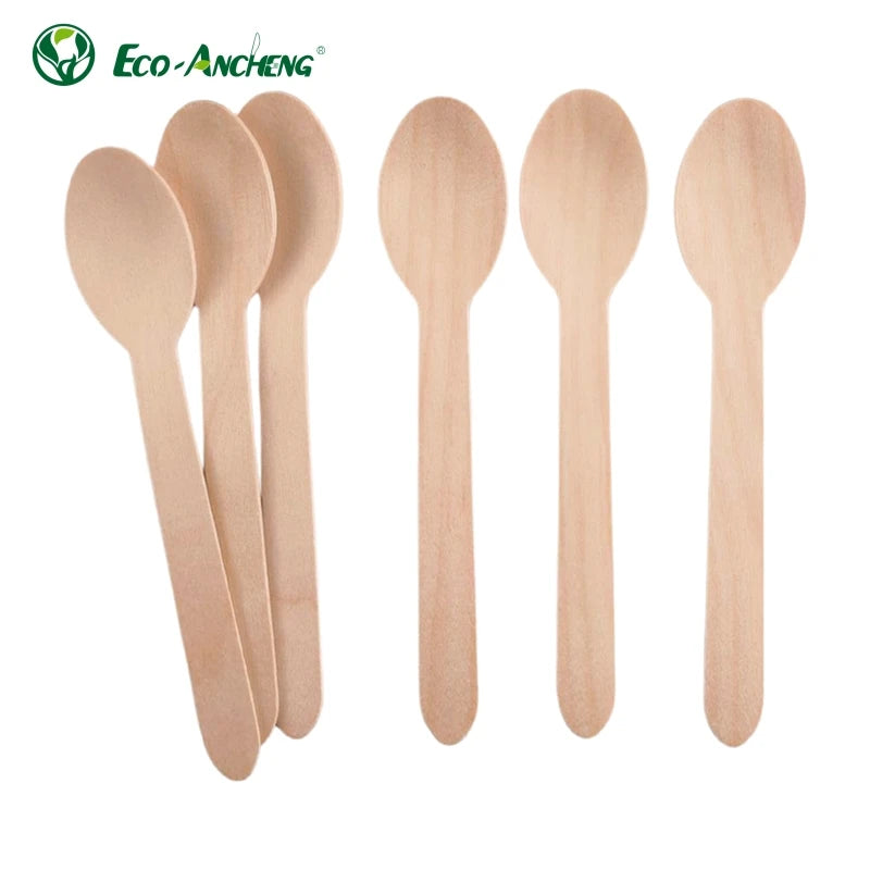Bulk Disposable Wooden Cutlery Eco Friendly 160mm Disposable Birch Wooden Cutlery