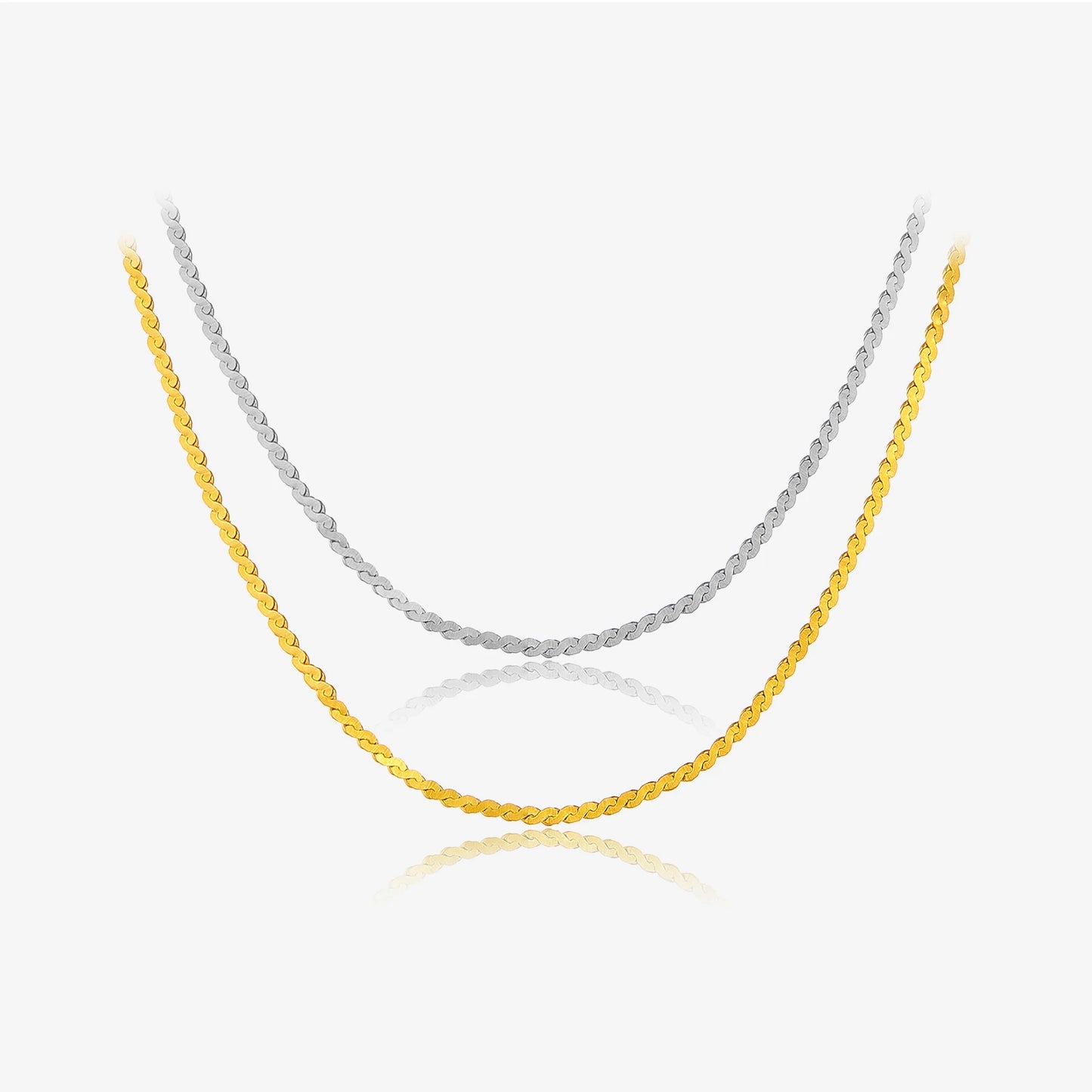 FUAMAY Fashion Classic 925 Sterling Silver Basic Necklace 18K Gold Plated Rope Necklace for Women