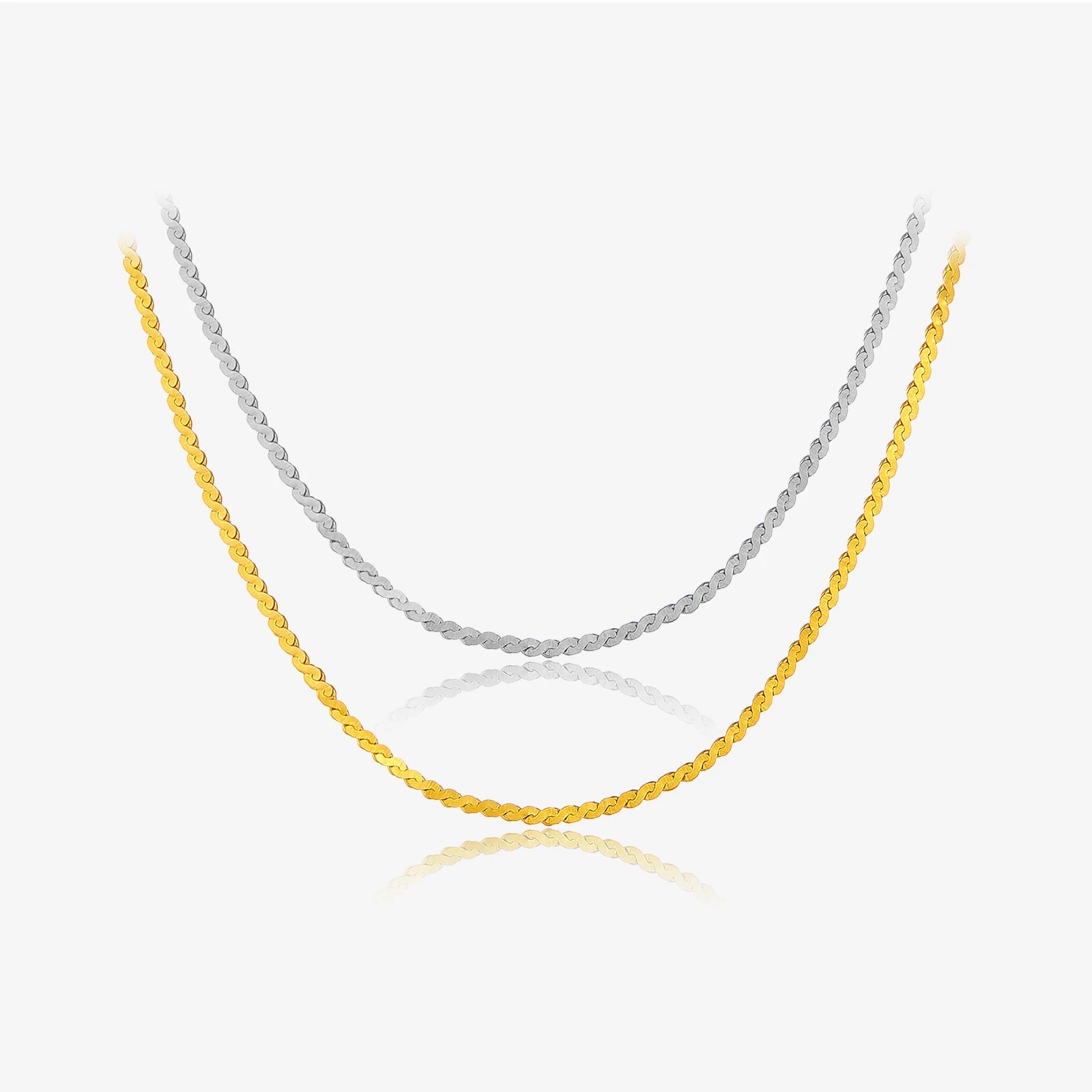 FUAMAY Fashion Classic 925 Sterling Silver Basic Necklace 18K Gold Plated Rope Necklace for Women