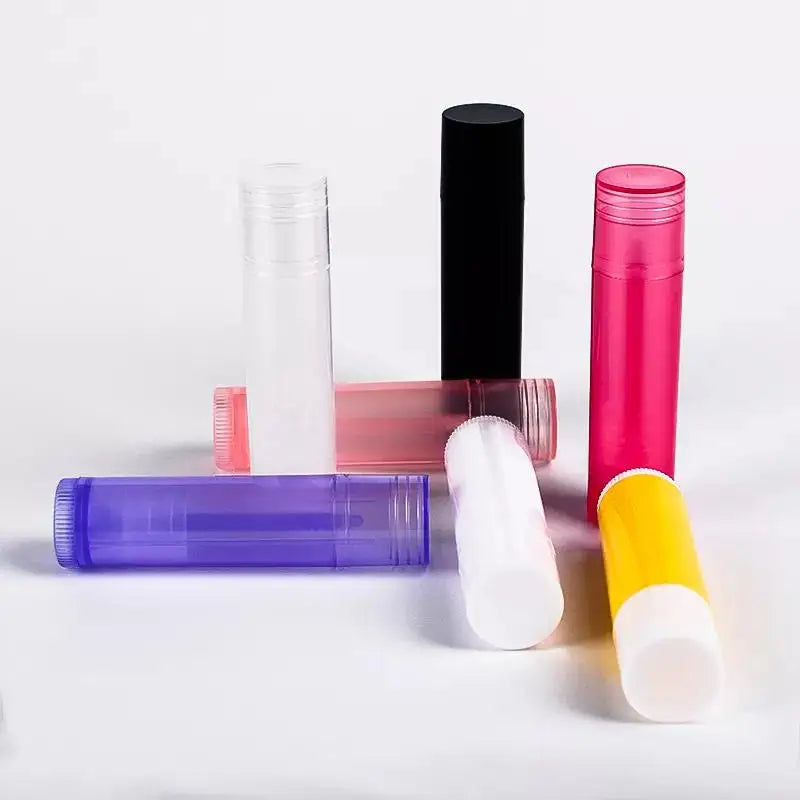 Wholesale 5ml PP Plastic Lipstick Tubes 16mm Diameter Screw Cap Black White Clear Lip Balm Bottles Cosmetic Packaging Screen