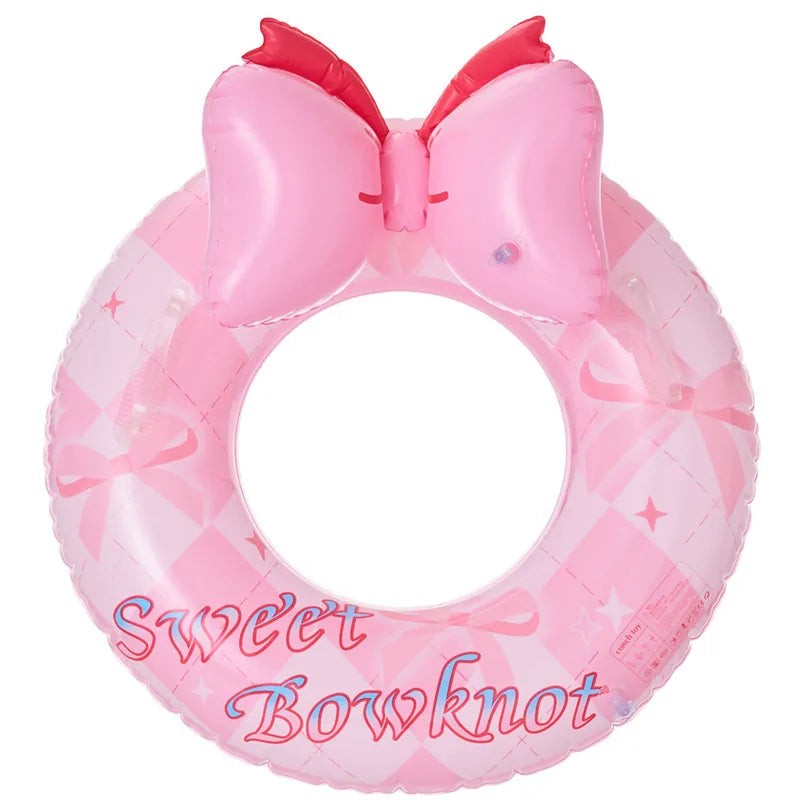 New Design 3D Bowknot Inflatable Seat Float with Handles 3D Bowknot Swim Ring for Kids