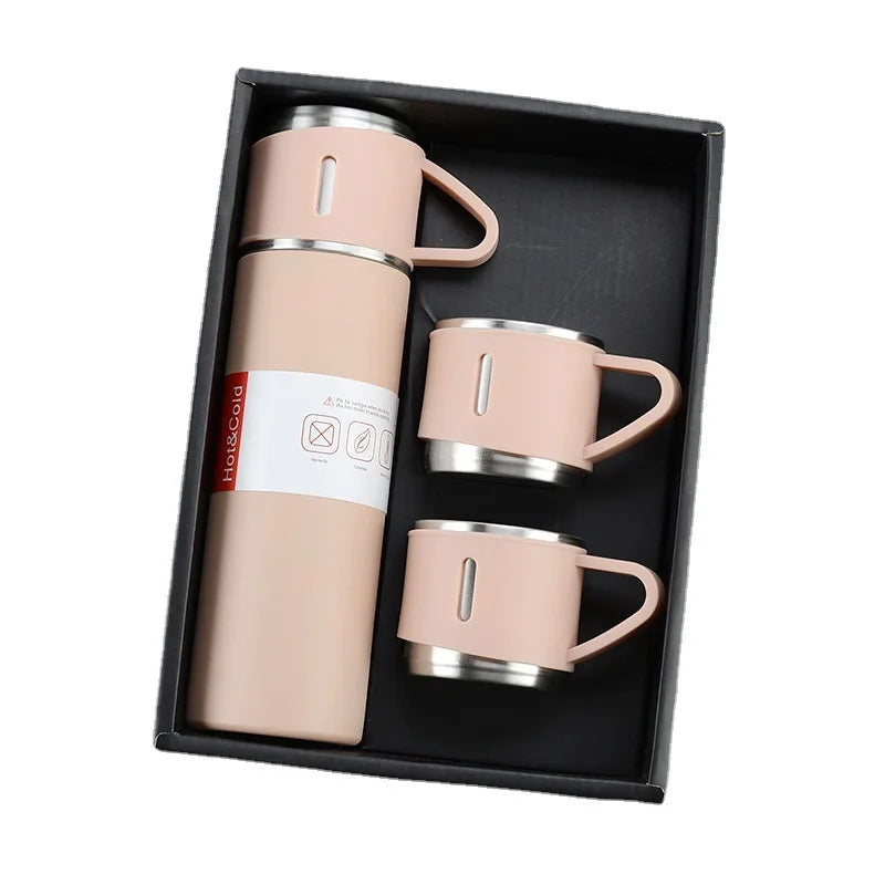 Custom Logo Printed 304 Stainless Steel 500ml Water Bottle Vacuum Flask Set Sports Thermo Mug Valentine's Gift Business Purpo