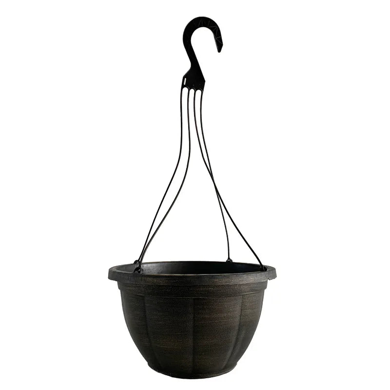 Large Round Garden Wall Hanging Decoration Hanging Basket Pots for Plants Ronbo Sunrise Black Home Decoration Flower Basket