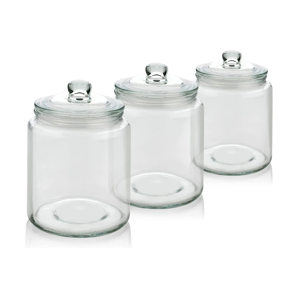 Transparent Classic Glass Food Storage Jar 14*22cm Large Capacity with Sealing Cover for Kitchen Use