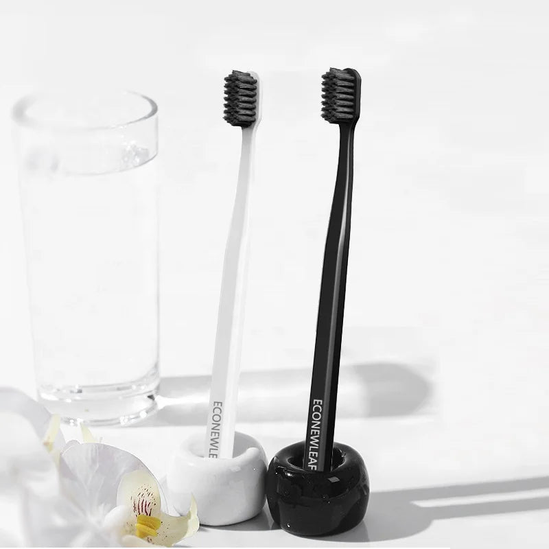 Wholesale Econewleaf Eco-Friendly PLA Biodegradable Soft Bristles Toothbrush Set 19cm Adult Regular Size for Home Use