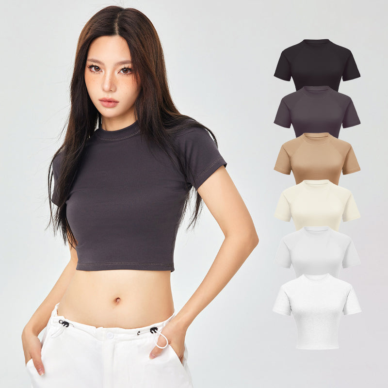 New Arrival Hot Design Custom Pattern Women Crop Top T Shirts Casual Street Wear Above Navel Slim Fit T-shirt Short Tee