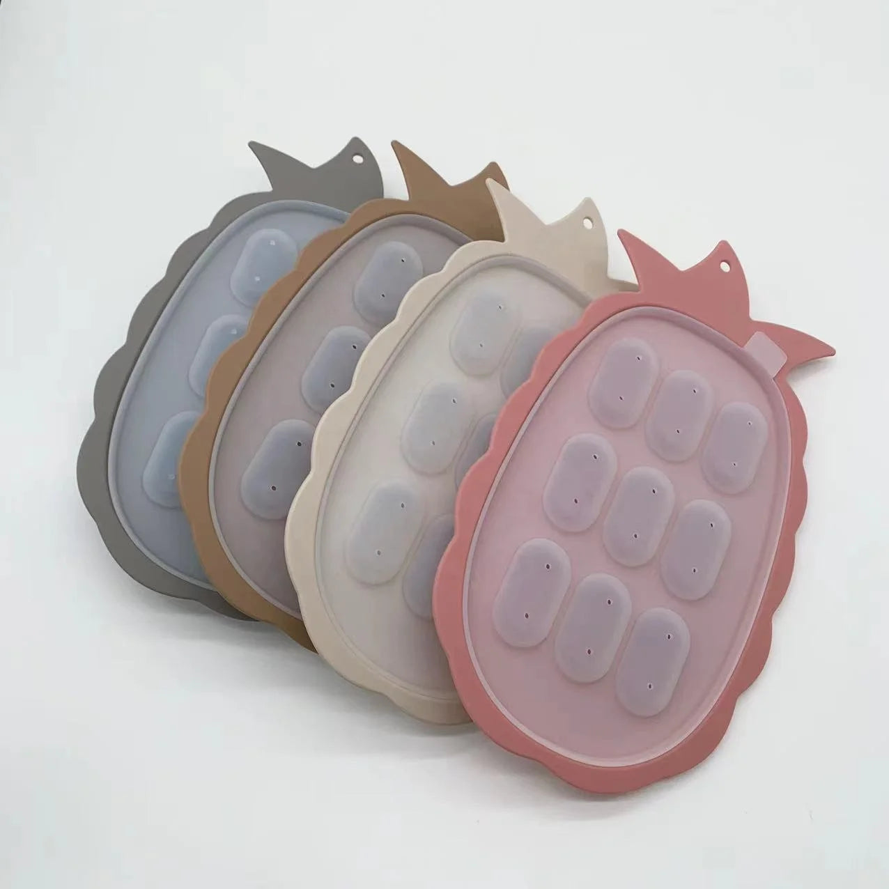 BPA Free Baby Infant Toddler Feeder Silicone Ice Tray with Lid Breast Milk Teething Popsicle Mold