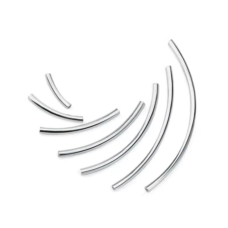 GP Hollow Tubes 925 Sterling Silver Hollow Tube DIY Jewelry Bracelet Accessories Silver 925 Tubes for Permanent Jewelry Chain