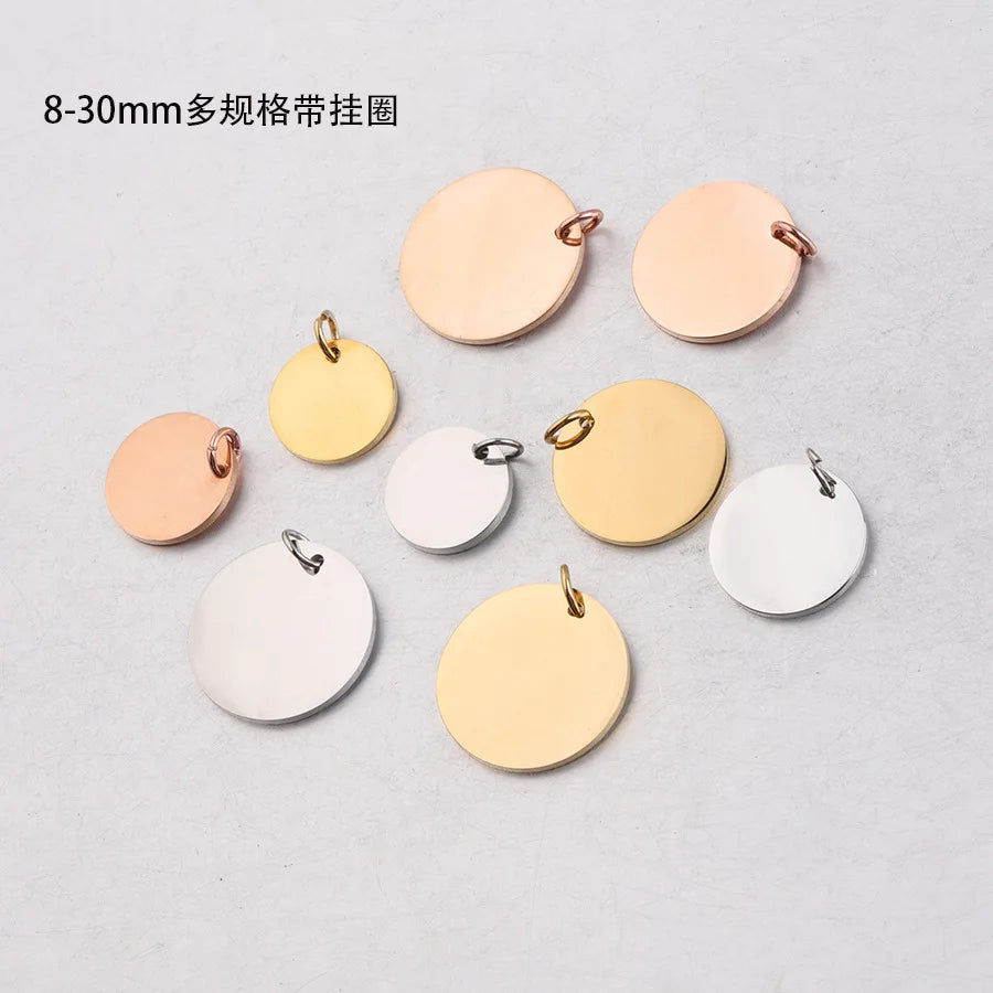 Factory Customization Personalized Mirror Polished Stainless Steel Hollow Pet Blank Label Round Pendant Jewelry Wholesale
