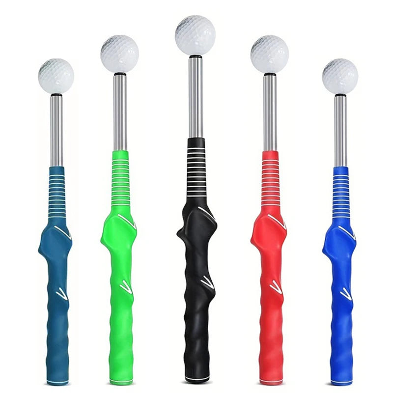 Golf Swing Stick Sensor Telescopic Impact Bars Vocal Golf Swing Trainer Aid Practitioner Ribbon Training Practice Warm up Sti