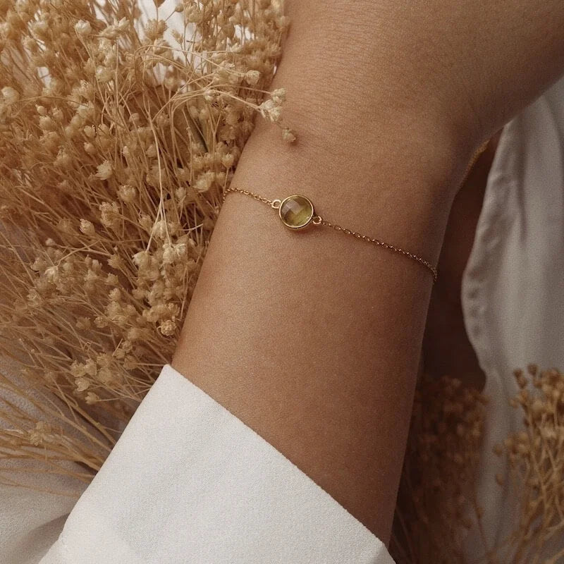 Milskye Sterling Silver Hawaiian Jewelry 18k 14k Gold Plated Solitaire Diamond Crystal Bracelet