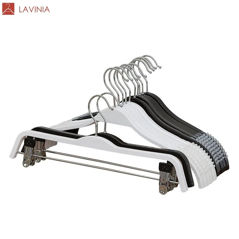 Lavinia Wholesale Black Hanger New Plastic Non-slip Adult Children Splint Clothes Plastic Hanger White Hanger