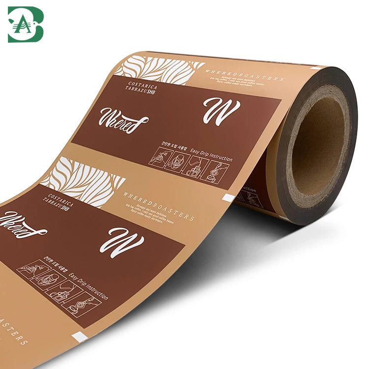 Custom Printed Soft Moisture Proof Coffee Envelope Packaging Bags Food Grade PE Laminated Bopp Film Roll for Coffee Sugar Coo