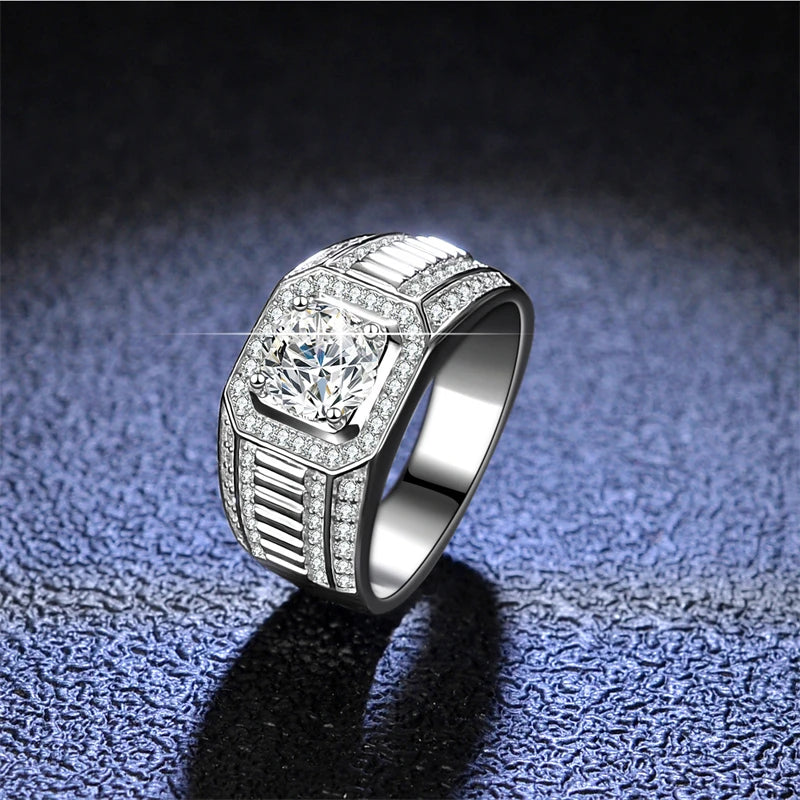 Moissanite Engagement Rings Women Daily Jewelry Round Moissanite Wedding Ring S925 Sterling Silver Silver 925 Cubic Zircon 1 