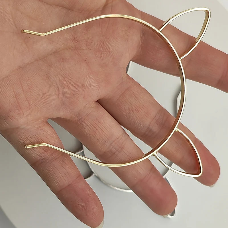 Golden Silver Mini Cat Ears Metal Headbands for Kids Dolls BJD Hairbands Hair Hoops for Decorated Toys