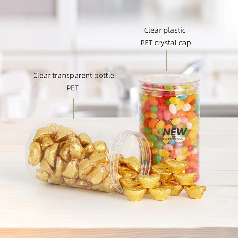 500mlwholesale Food Grade Empty 17 Ounce Plastic Jars with Lids Food Storage Containers Airtight Clear Containers for Organiz