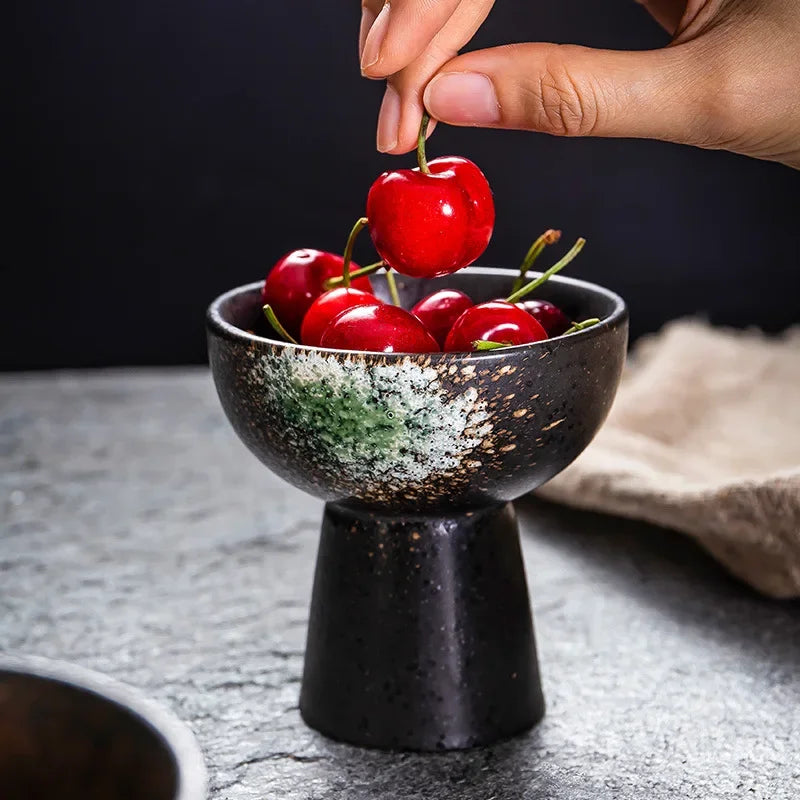 Ceramic High-footed Fruit Bowl Japanese-style Creative Buddha Statue for Plate Snacks Dessert Cake Plate  Ice Cream  Tablewar