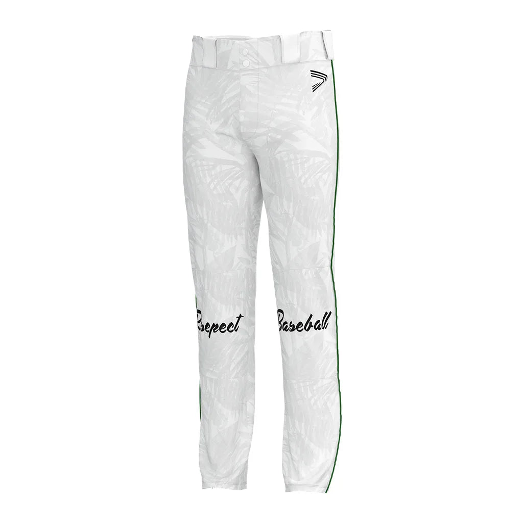Wholesale Sublimation Botton Team Softball Wear Polyester Plain Custom Sublimation Baseball Pants White