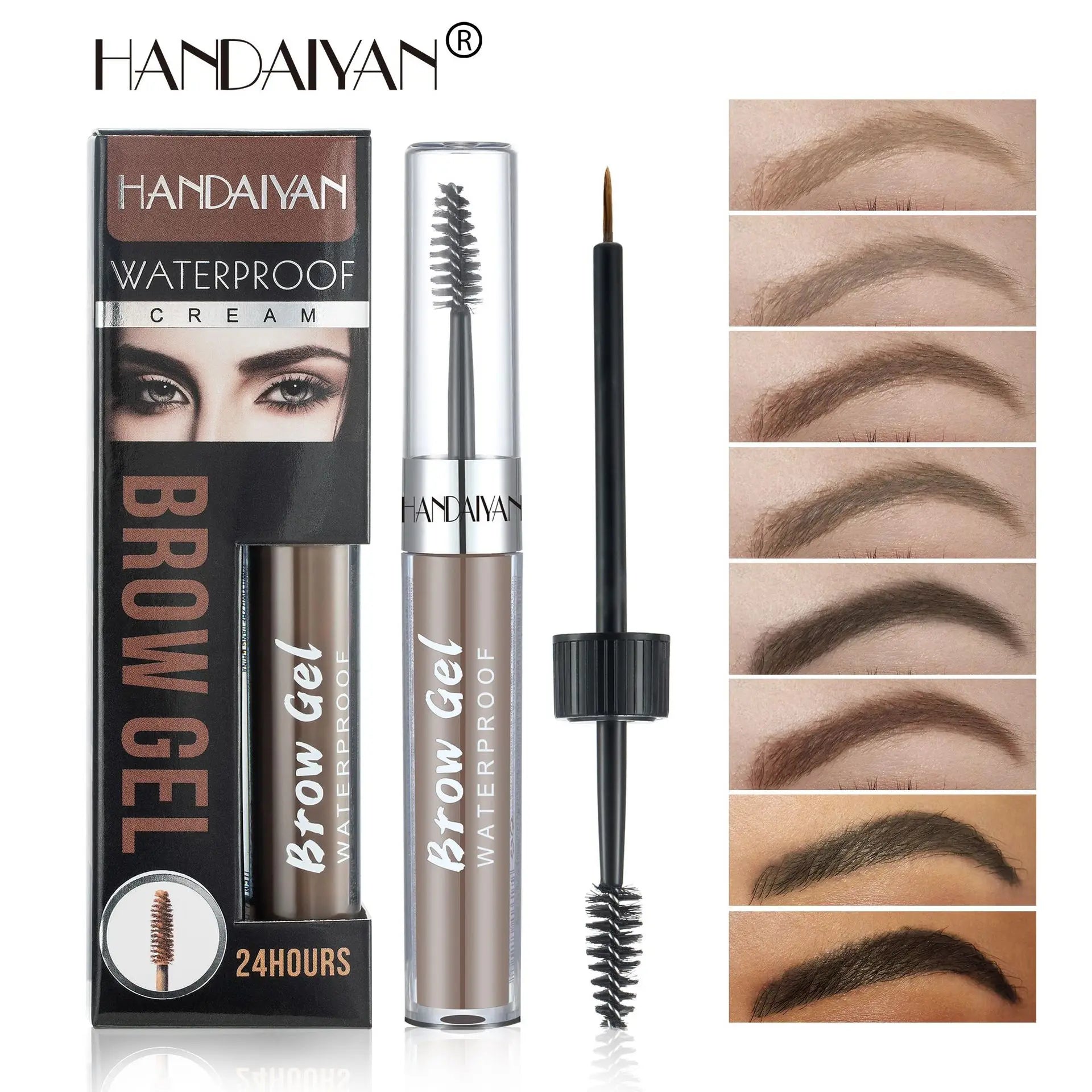 Handaiyan Waterproof Liquid Eyebrow Gel with Brush Long Lasting 24 Hours Brow Gel