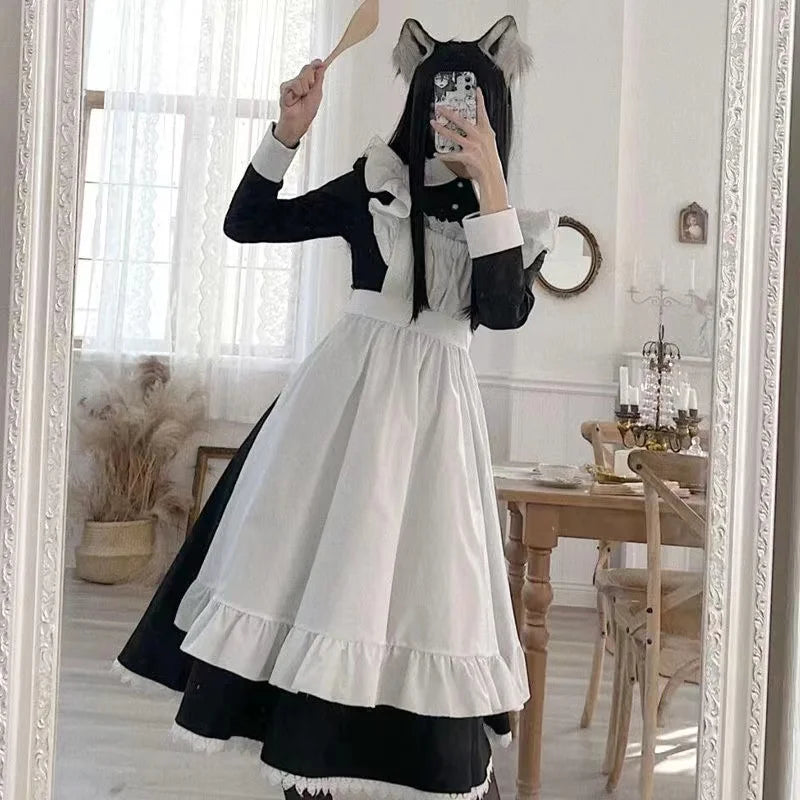 New Design Gothic Fancy Stage Uniform Women Party Japanese Girl Cosplay Anime Dress Maid Lolita Dress Costume