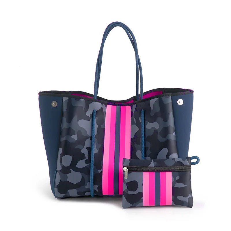 Customization Wholesale Durable Neoprene Waterproof Handbags Large Capacity Tote Bag Portable Beach Bag for Women Summer All